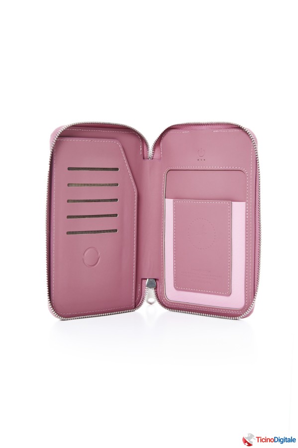 Borsa a tracolla con Powerbank integrata Rosa