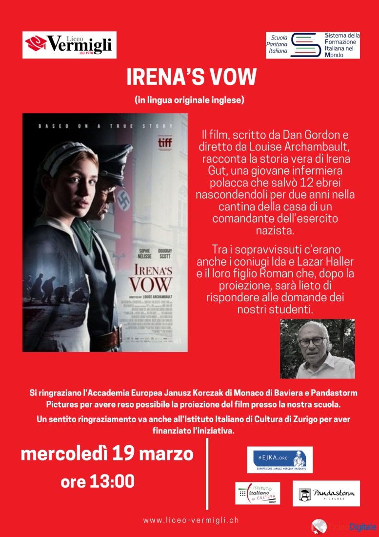 Proiezione del film Irena’s Vow e incontro con Roman Haller